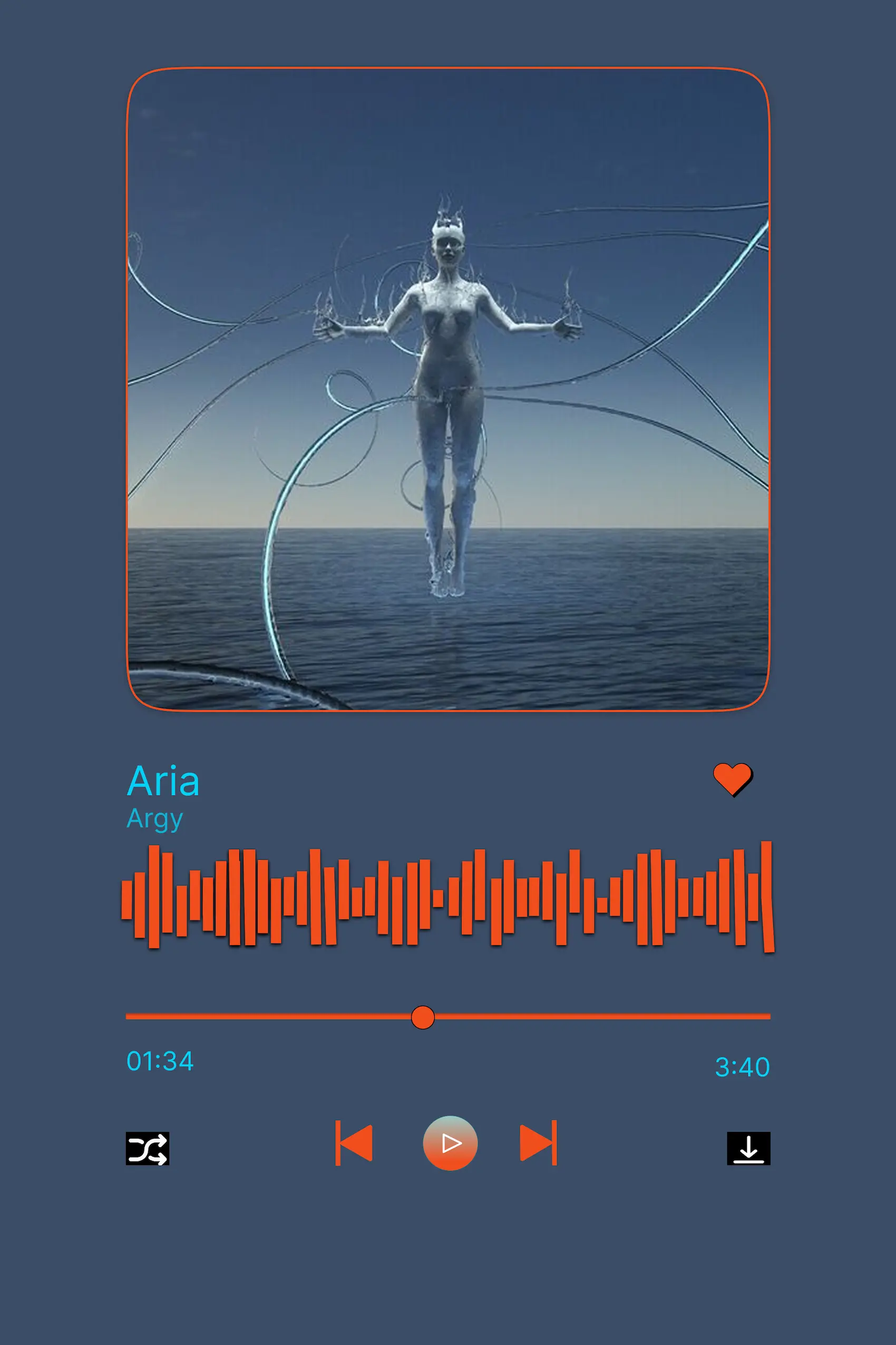 Unannotated Music Player Wireframe
